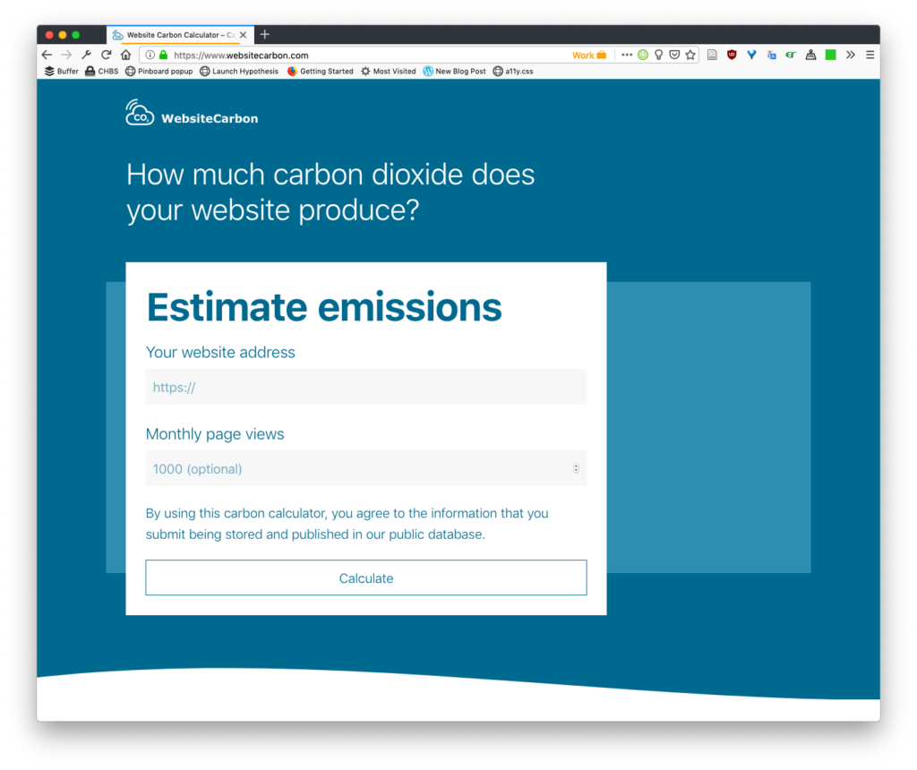 Website carbon - a tool for measuring carbon emissions for a single site