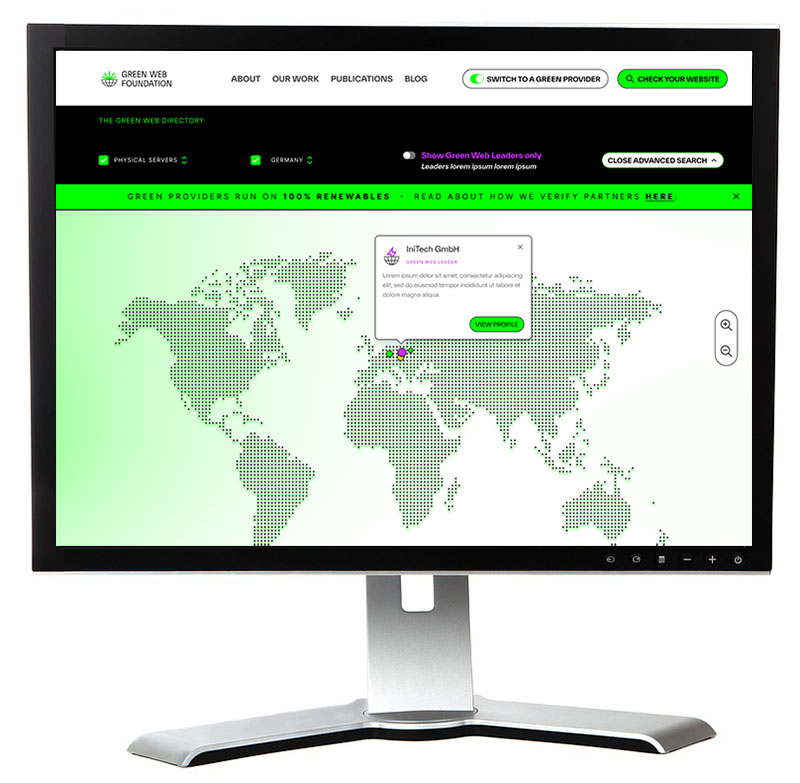 The Green Web Directory results page